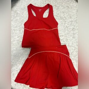 Old Navy Red Athletic Tank and Skirt Set